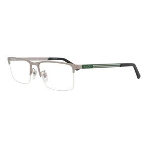 Gucci Mens Square/Rectangle Ruthenium Green Transparent Fashion Designer Eyewear